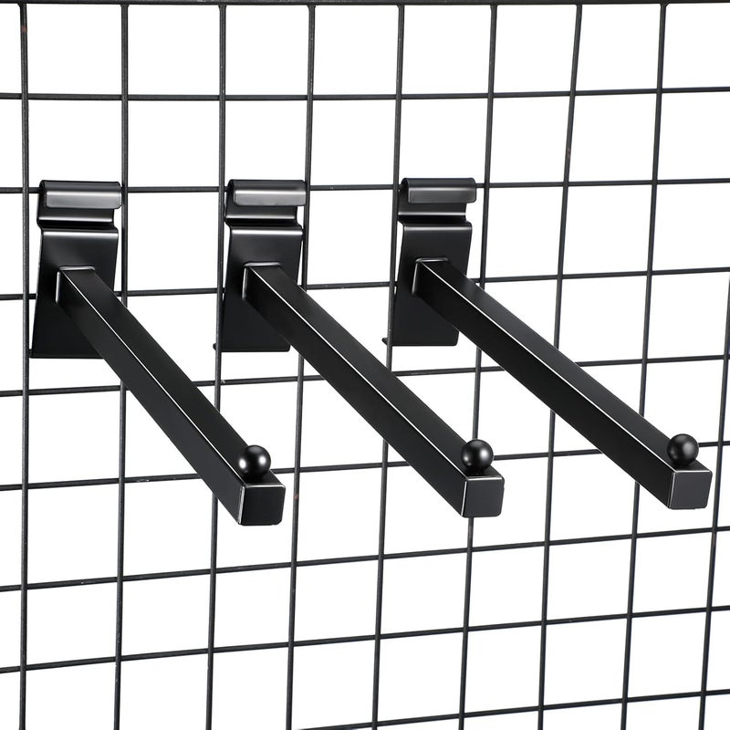 Oudain Gridwall Hooks 12 Inch Grid Wall Hangers Display Peg Hooks Slat Wall Accessories for Wire Panels Shelf(Black,20 Pcs) - Image 4